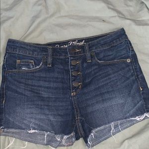 High waisted jean shorts